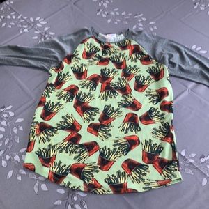 LulaRoe Randy style, size Large, French Fry print